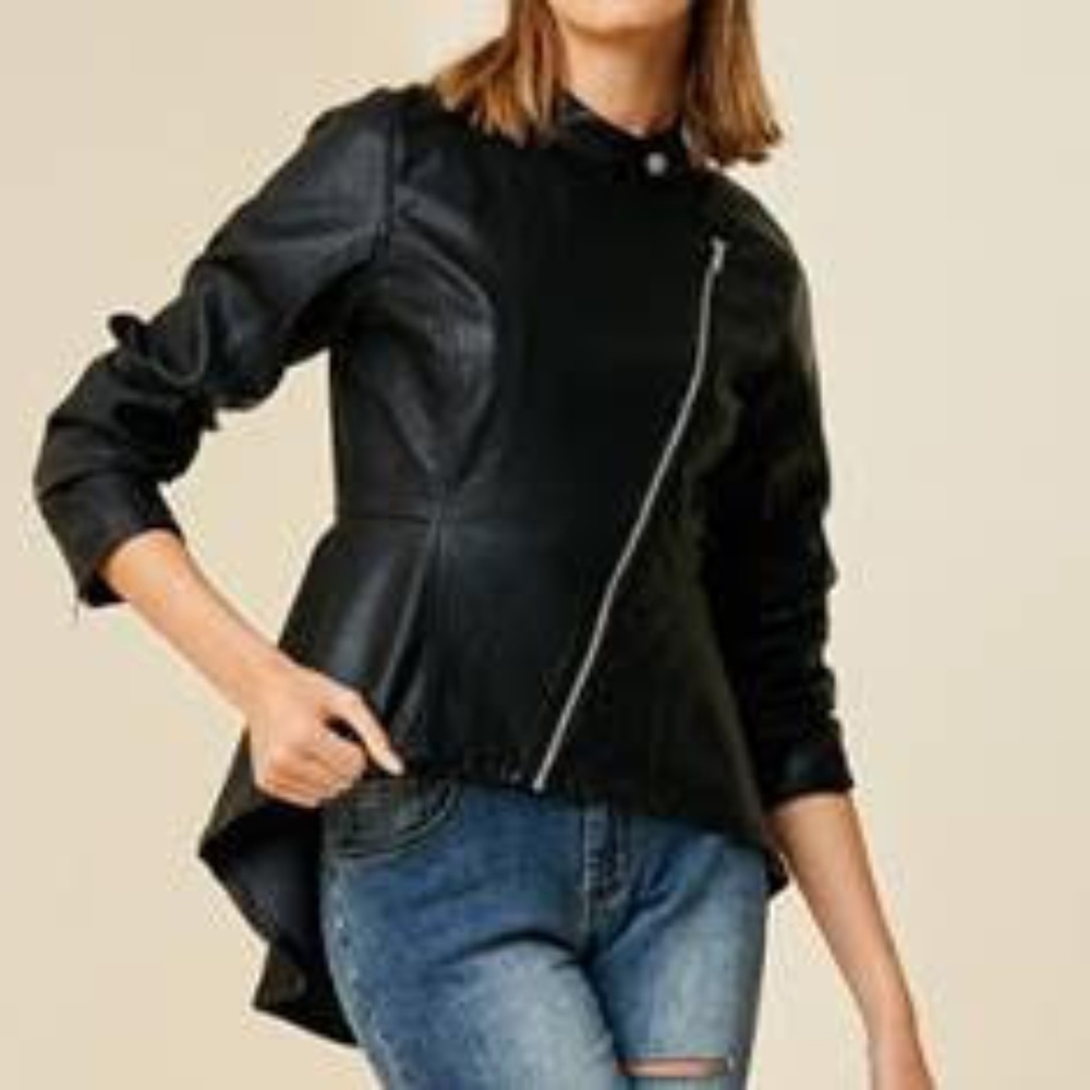 Nice Detailed Zip Man Made Leather Jacket